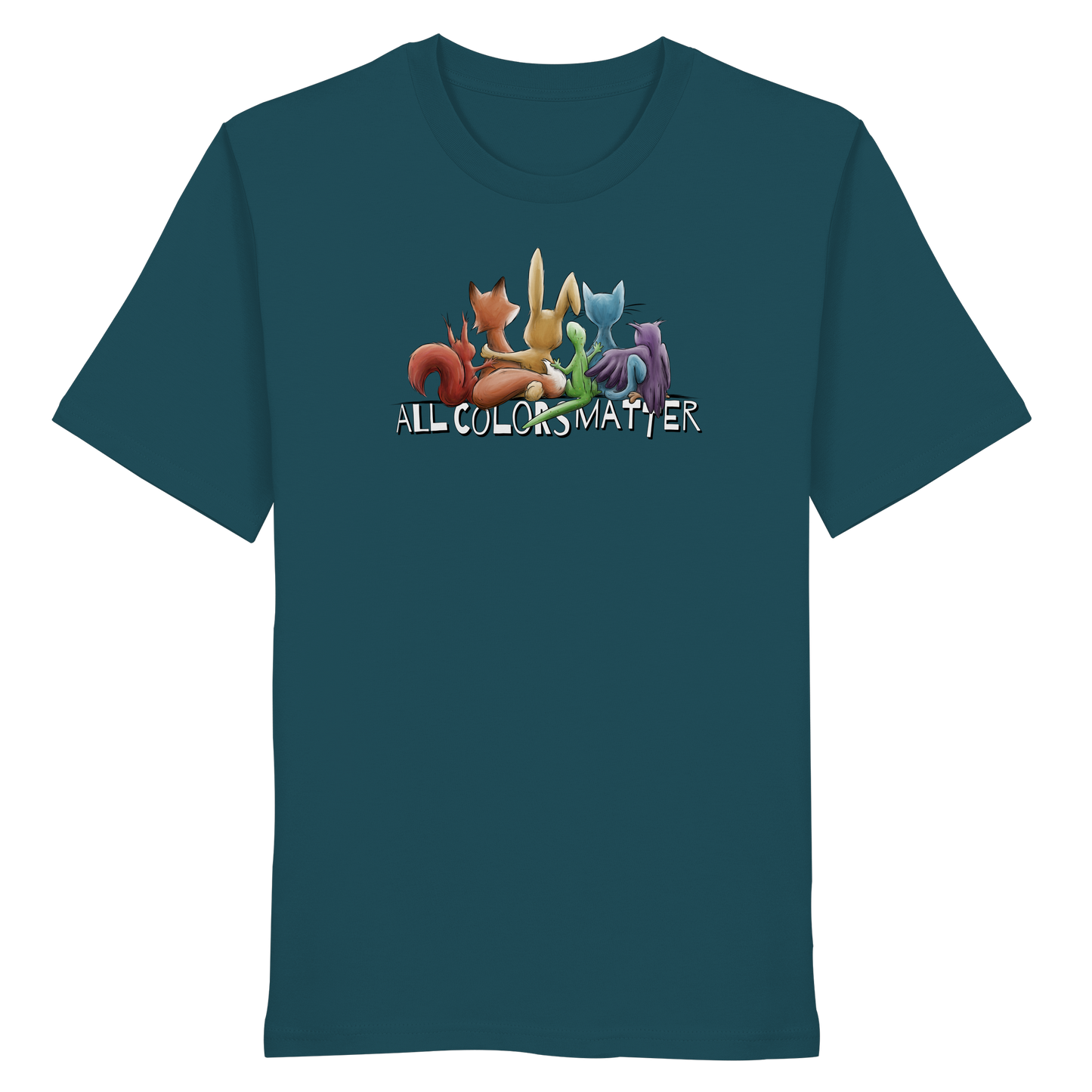 All Colors Matter! Regenbogen Tiere für Vielfalt - Organic Shirt