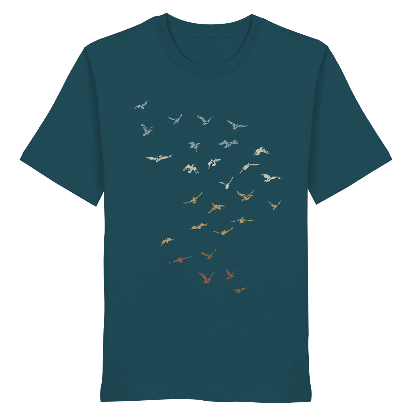 Retro Vogel Schwarm - Organic Shirt