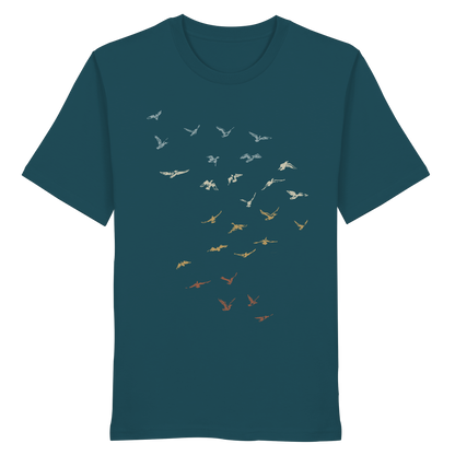 Retro Vogel Schwarm - Organic Shirt