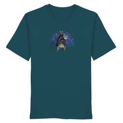 Fledermaus in blauer Nacht - Organic Shirt