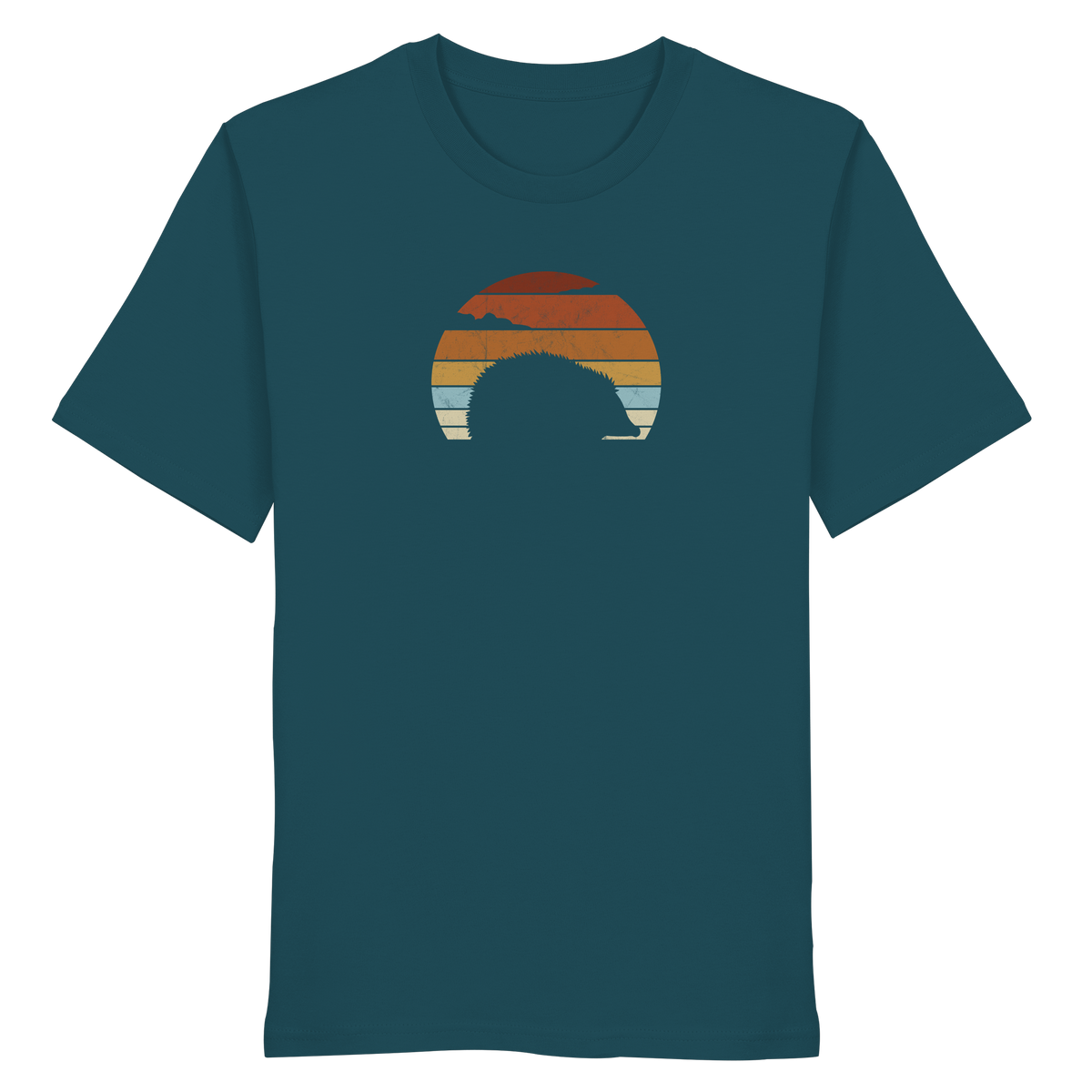 Retro Igel Silhouette im Sonnenuntergang - Organic Shirt