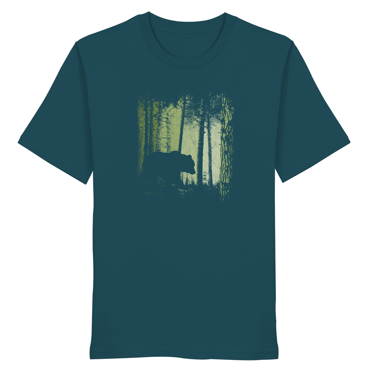 Braunbär im Zwielicht Wald - Organic Shirt