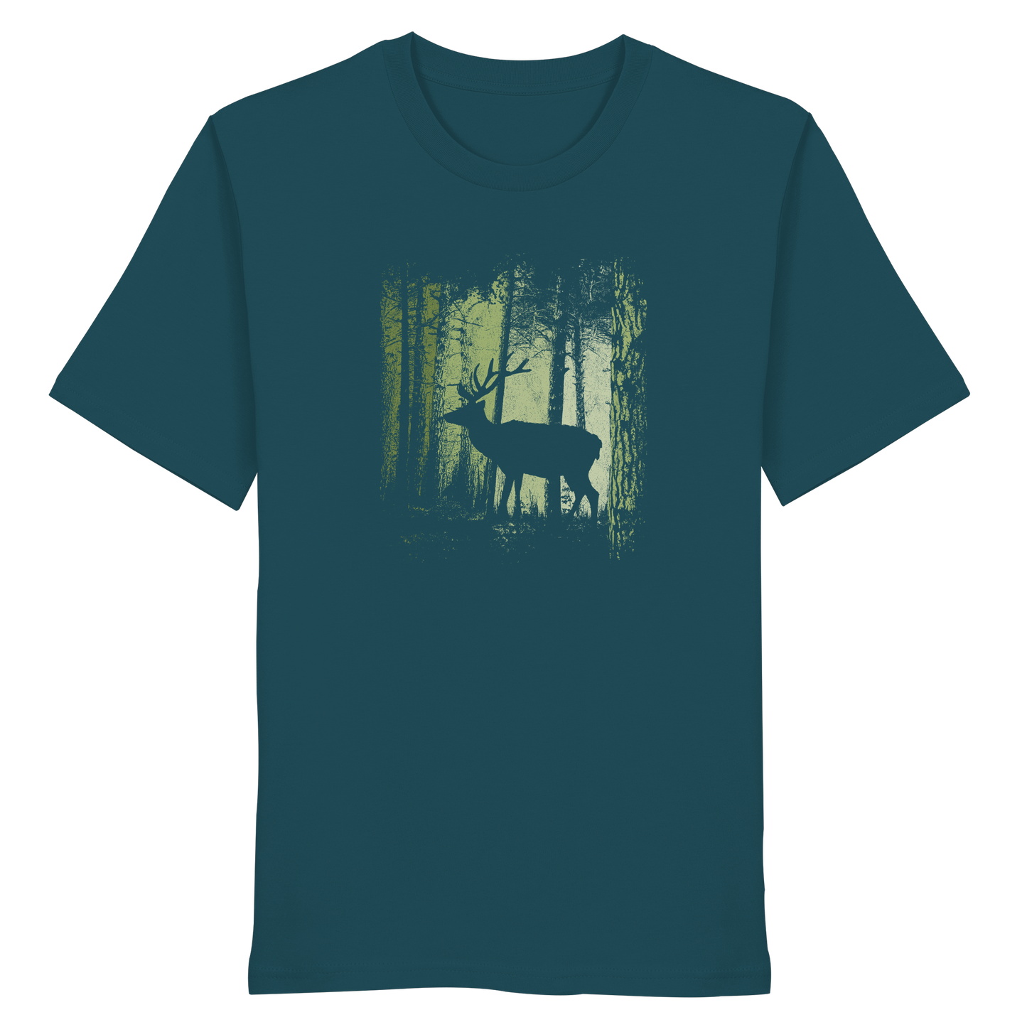 Hirsch im Zwielicht Wald - Organic Shirt