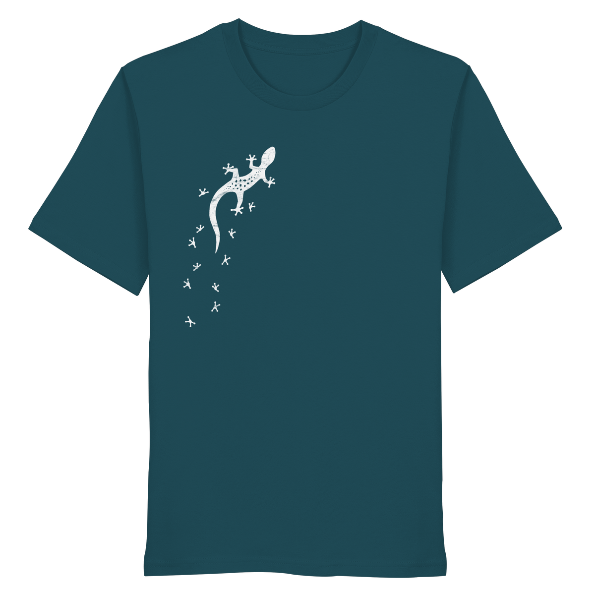 Gecko Eidechse Silhouette hell - Organic Shirt