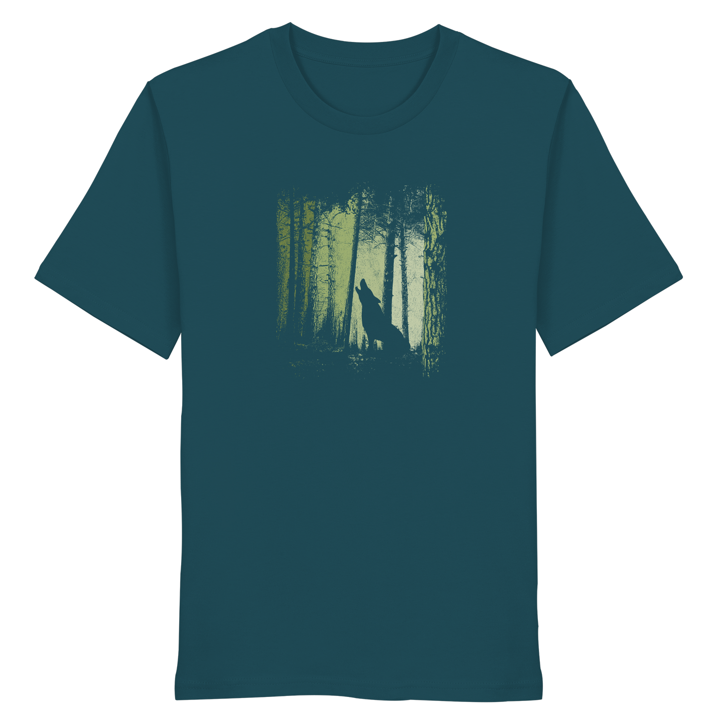 Einsamer Wolf im Zwielicht Wald  - Organic Shirt