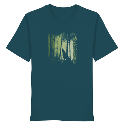 Einsamer Wolf im Zwielicht Wald  - Organic Shirt