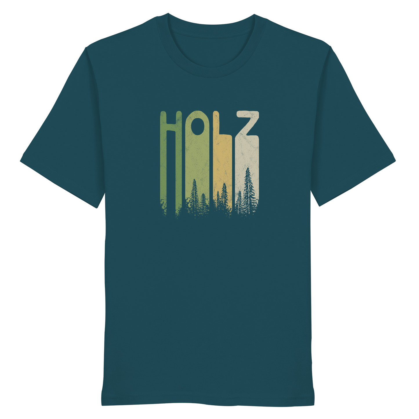 Holz Retro Wald Schriftzug - Organic Shirt
