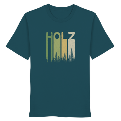 Holz Retro Wald Schriftzug - Organic Shirt