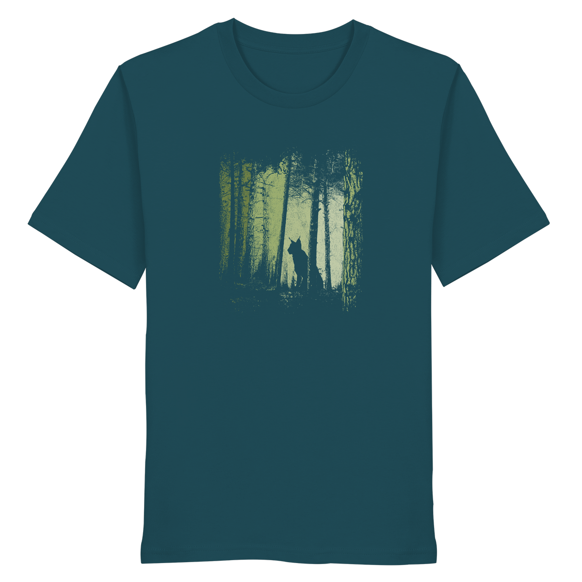 Luchs Wildkatze im Zwielicht Wald - Organic Shirt