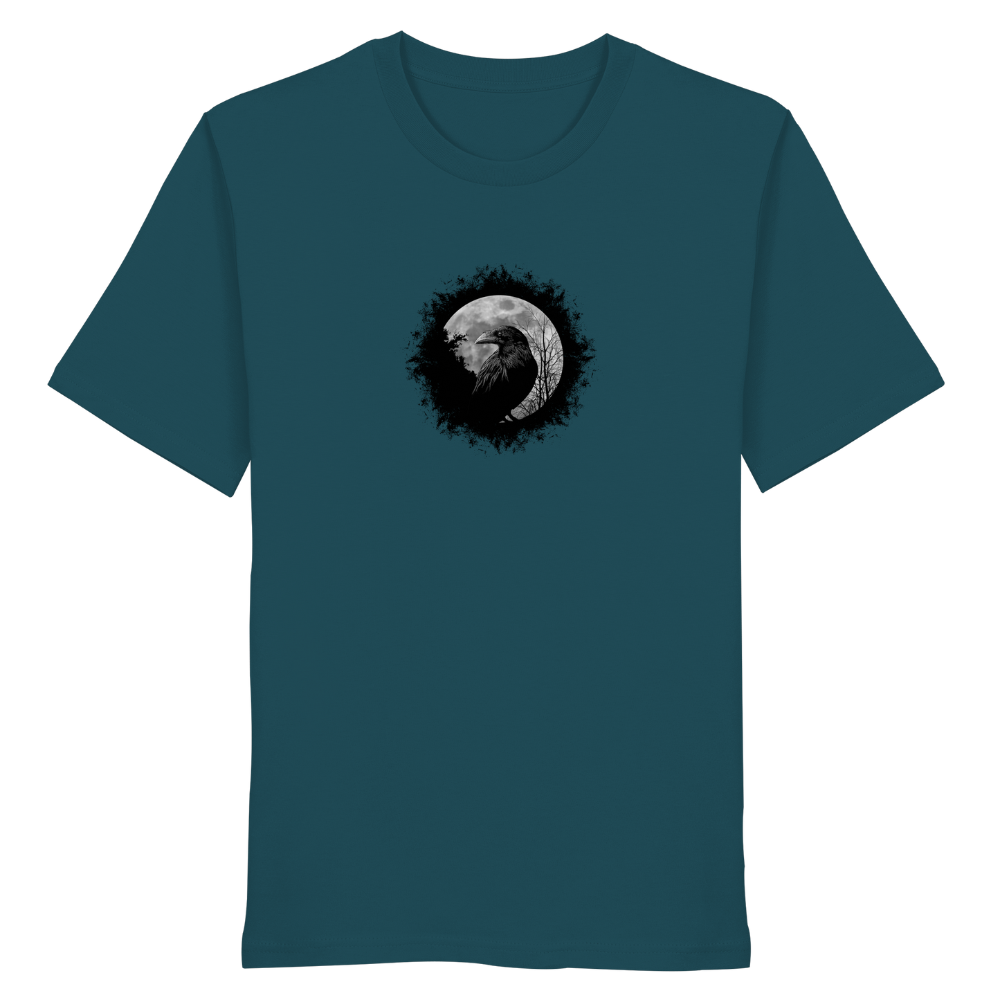 Schwarzer Rabe bei Vollmond  - Organic Shirt