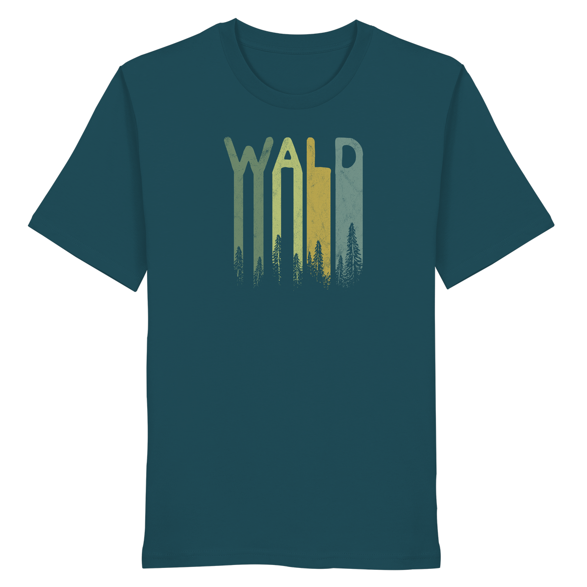 Wald Retro Forst Schriftzug - Organic Shirt