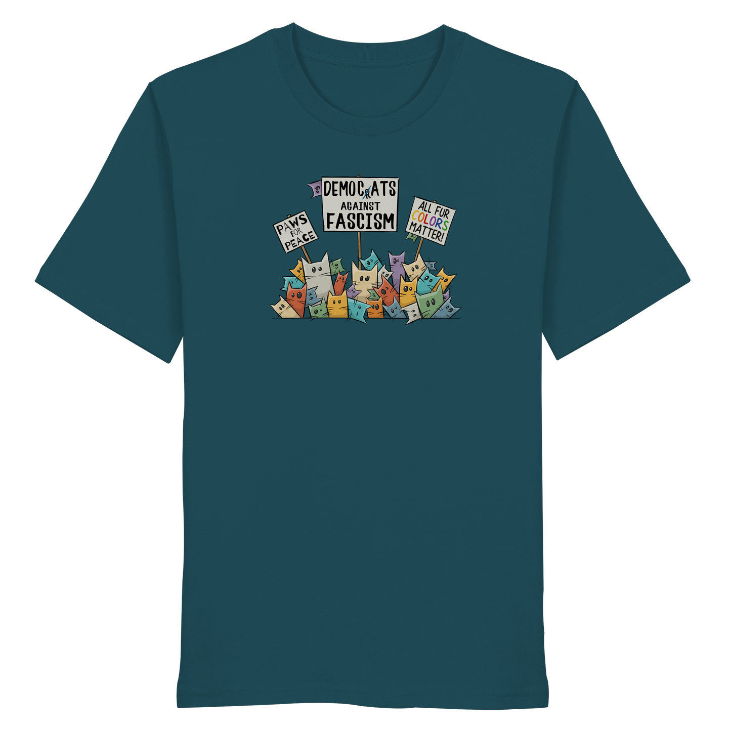 Demo-Katzen gegen Faschismus und für Vielfalt - Organic Shirt