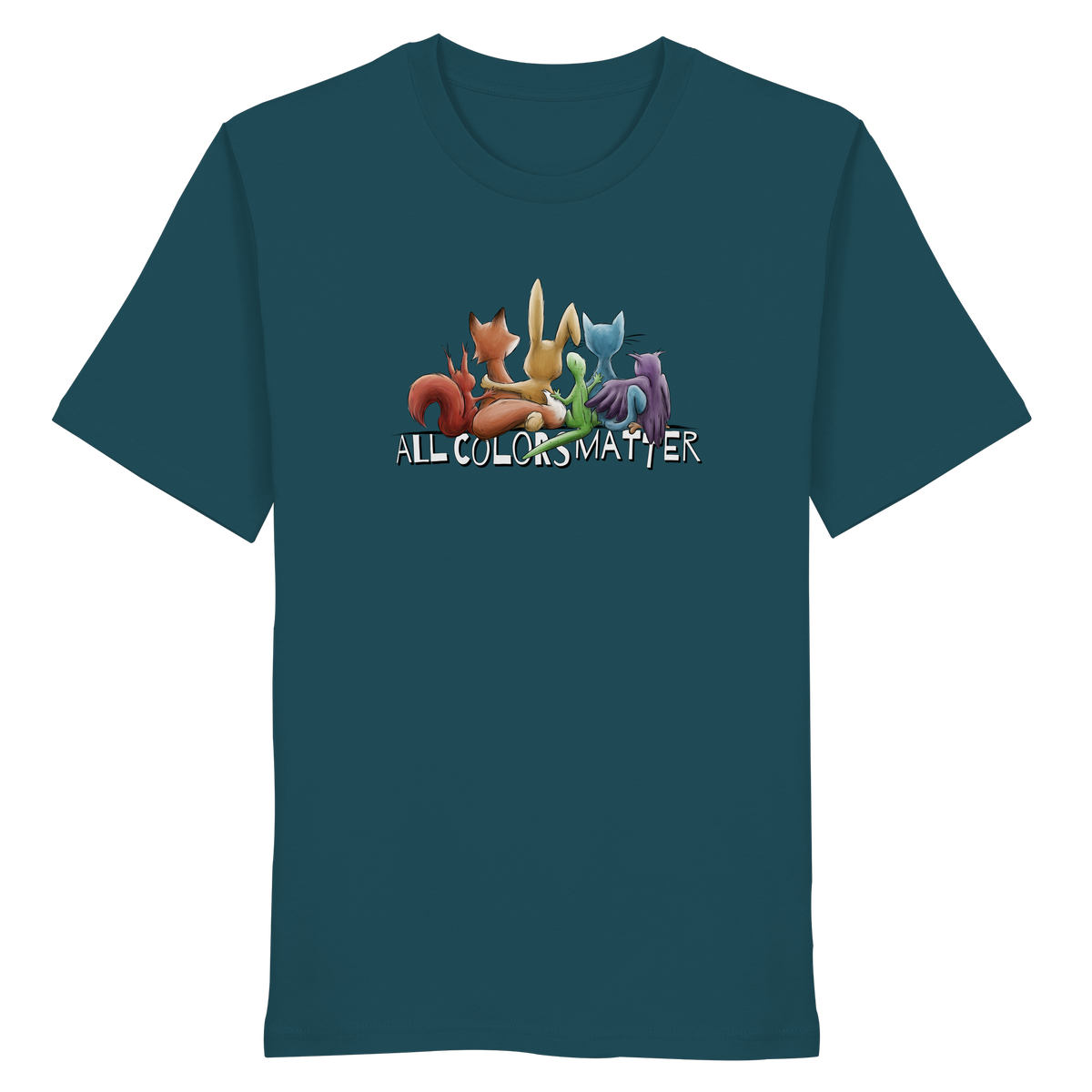 All Colors Matter! Regenbogen Tiere für Vielfalt - Organic Shirt
