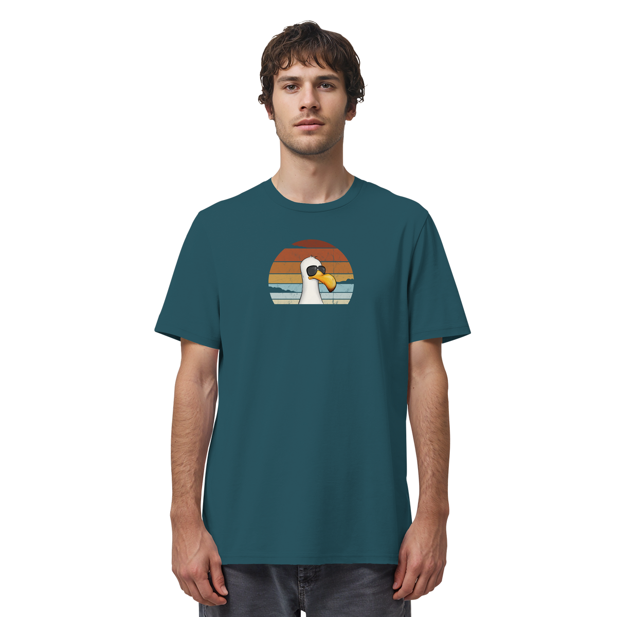 Cool lässige Retro Möwe - Organic Shirt