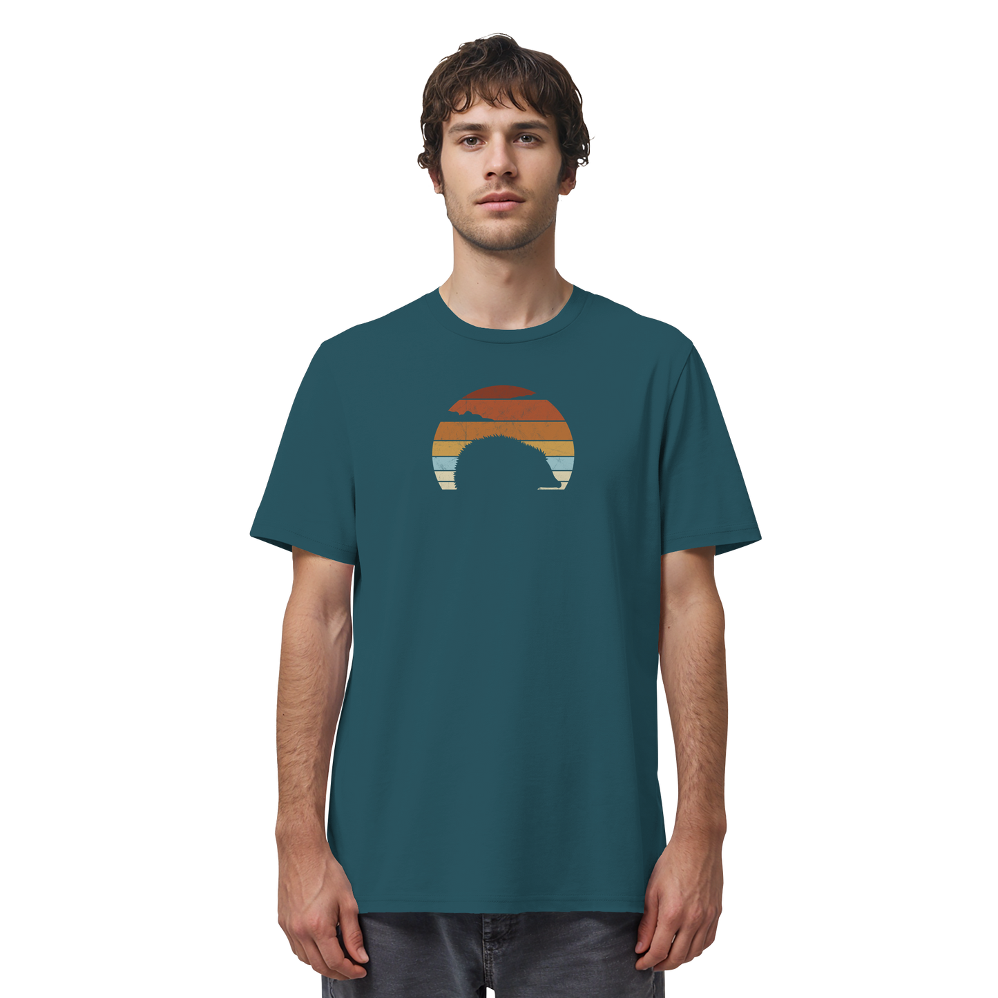 Retro Igel Silhouette im Sonnenuntergang - Organic Shirt