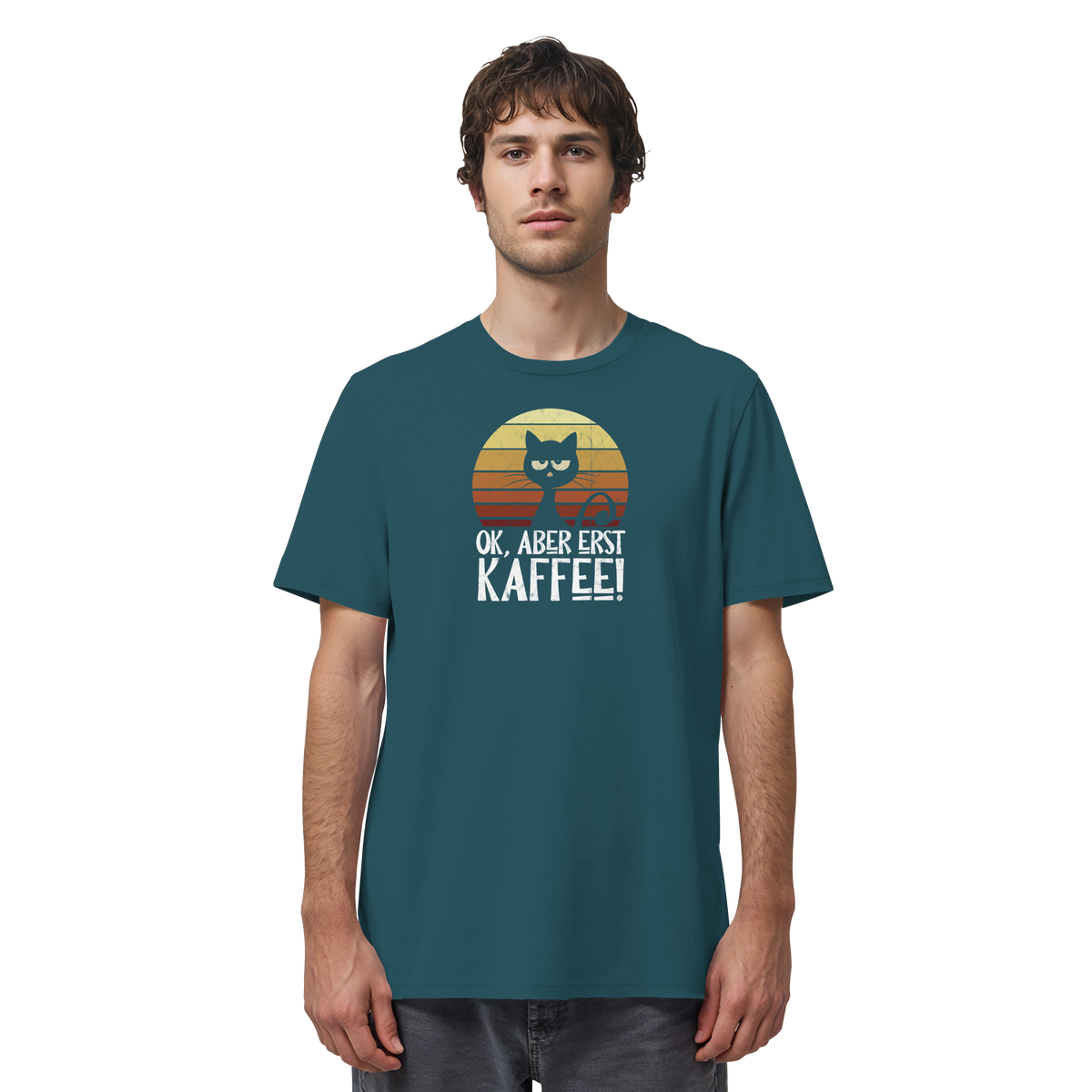 Ok, aber erst Kaffee | launische Katze - Organic Shirt