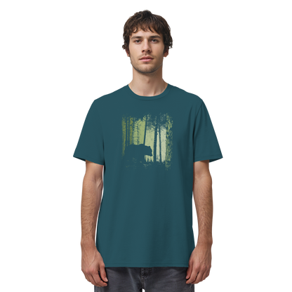 Braunbär im Zwielicht Wald - Organic Shirt