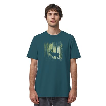 Hirsch im Zwielicht Wald - Organic Shirt