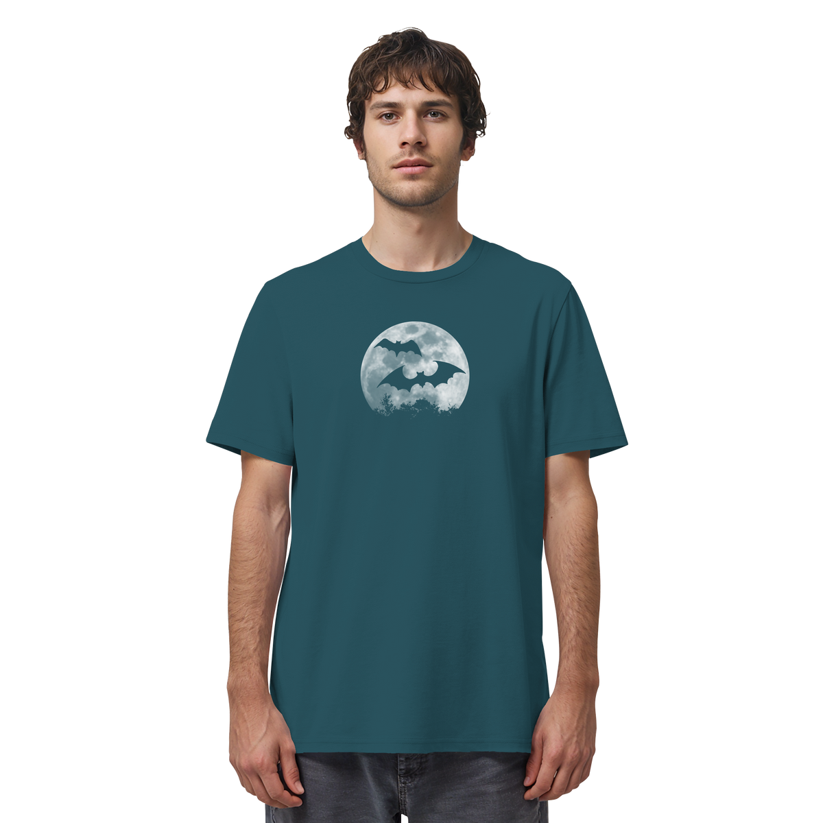 Fledermaus Silhouetten bei Vollmond - Organic Shirt