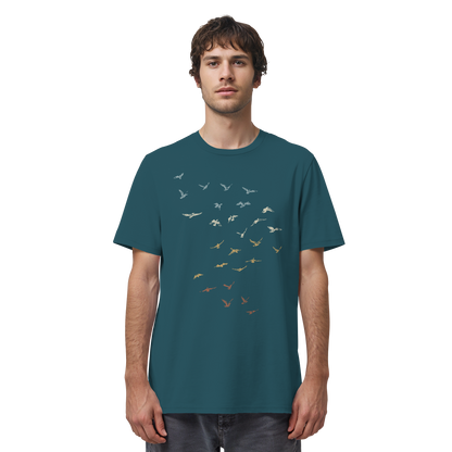 Retro Vogel Schwarm - Organic Shirt