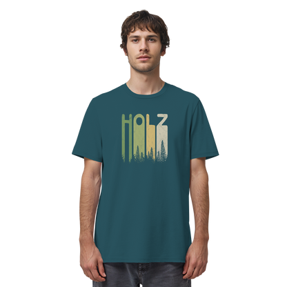 Holz Retro Wald Schriftzug - Organic Shirt