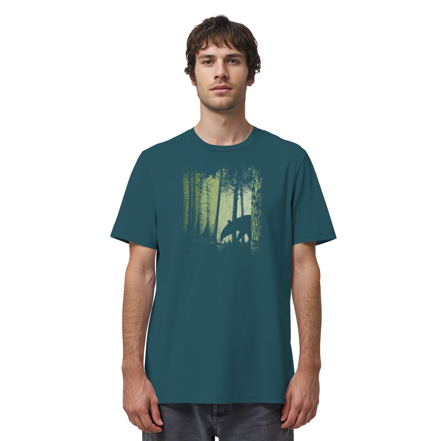 Lässiger Tapir im Zwielicht Wald - Organic Shirt