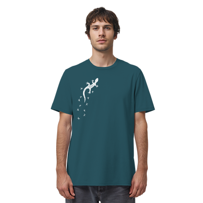 Gecko Eidechse Silhouette hell - Organic Shirt