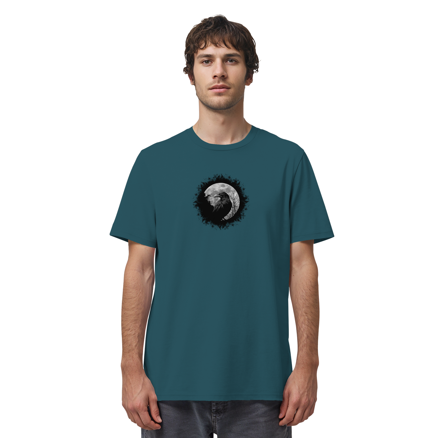 Schwarzer Rabe bei Vollmond  - Organic Shirt