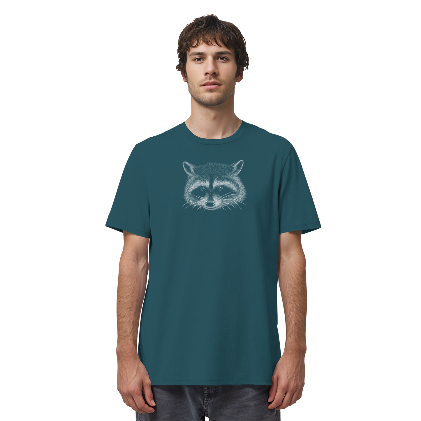 Waschbär Illustration Kritzelkunst - Organic Shirt