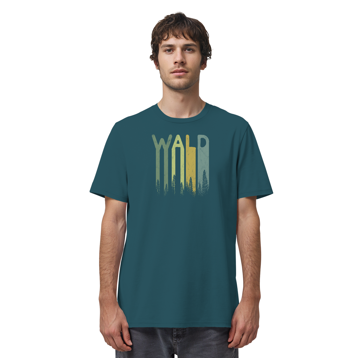 Wald Retro Forst Schriftzug - Organic Shirt