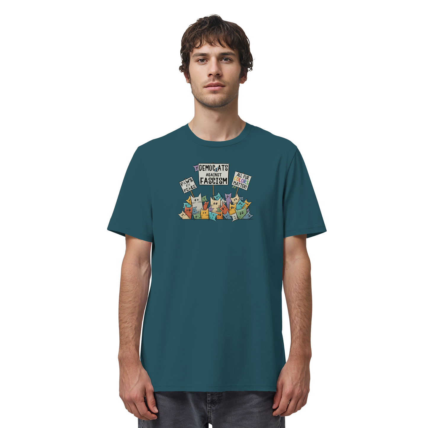 Demo-Katzen gegen Faschismus und für Vielfalt - Organic Shirt