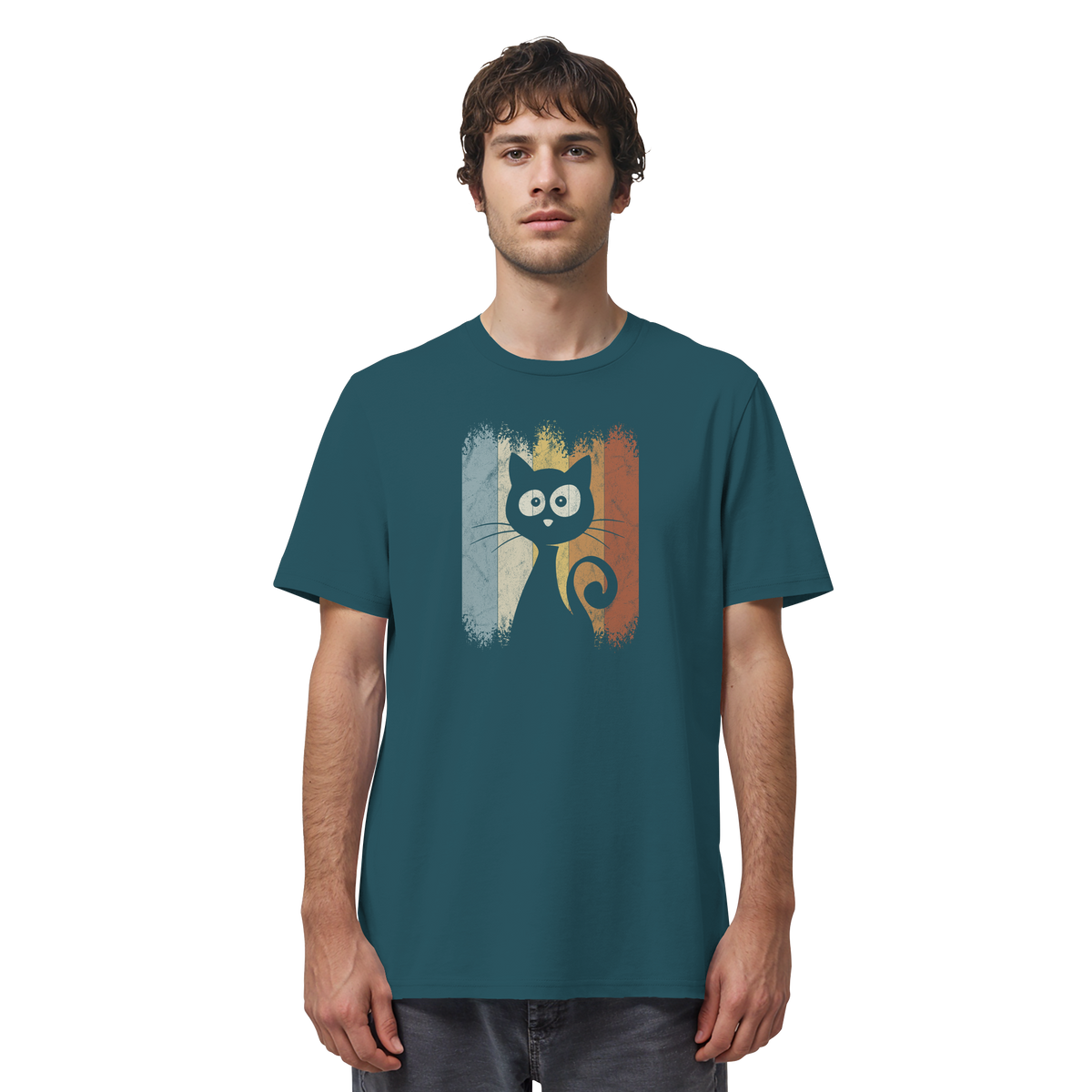Retro Katze Silhouette - Organic Shirt