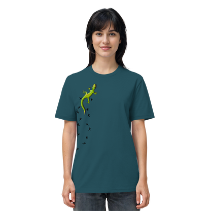 Kletternder Gecko mit Spuren - Organic Shirt
