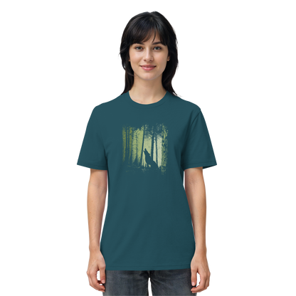 Einsamer Wolf im Zwielicht Wald  - Organic Shirt