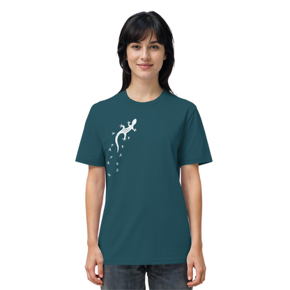 Gecko Eidechse Silhouette hell - Organic Shirt