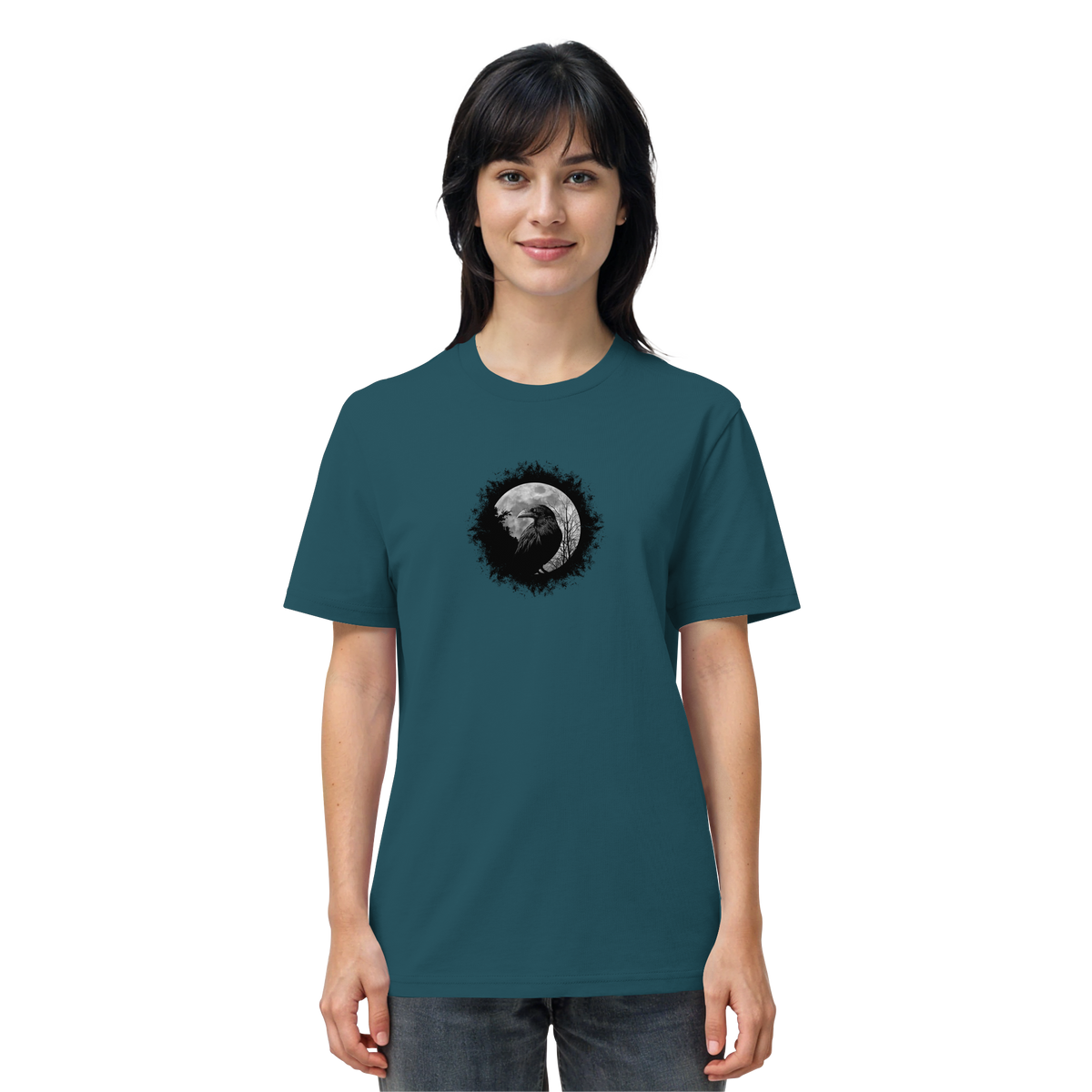 Schwarzer Rabe bei Vollmond  - Organic Shirt