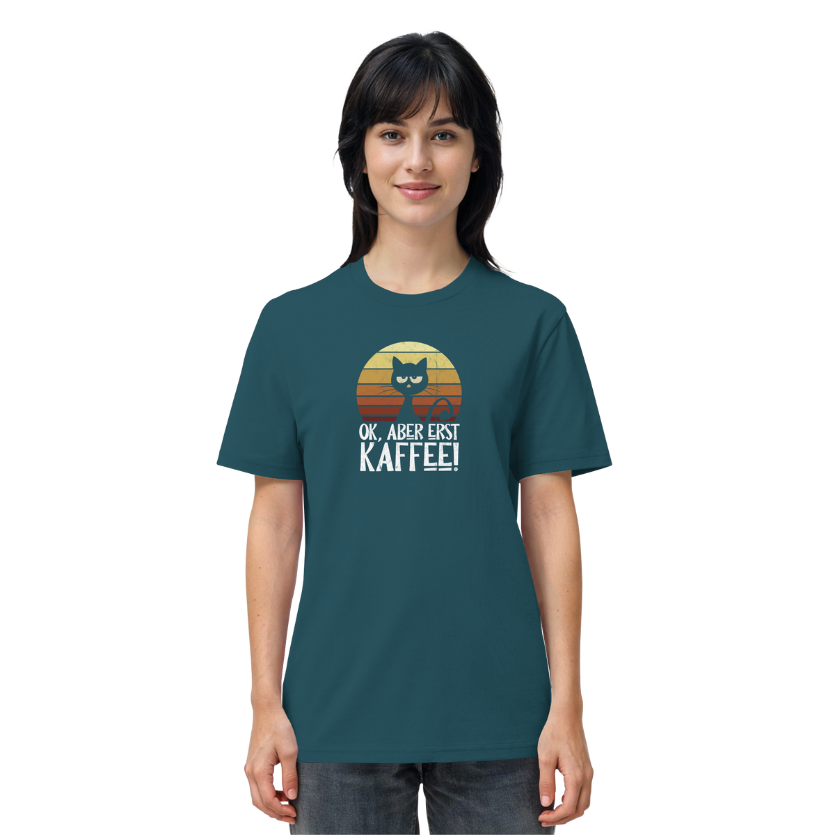 Ok, aber erst Kaffee | launische Katze - Organic Shirt
