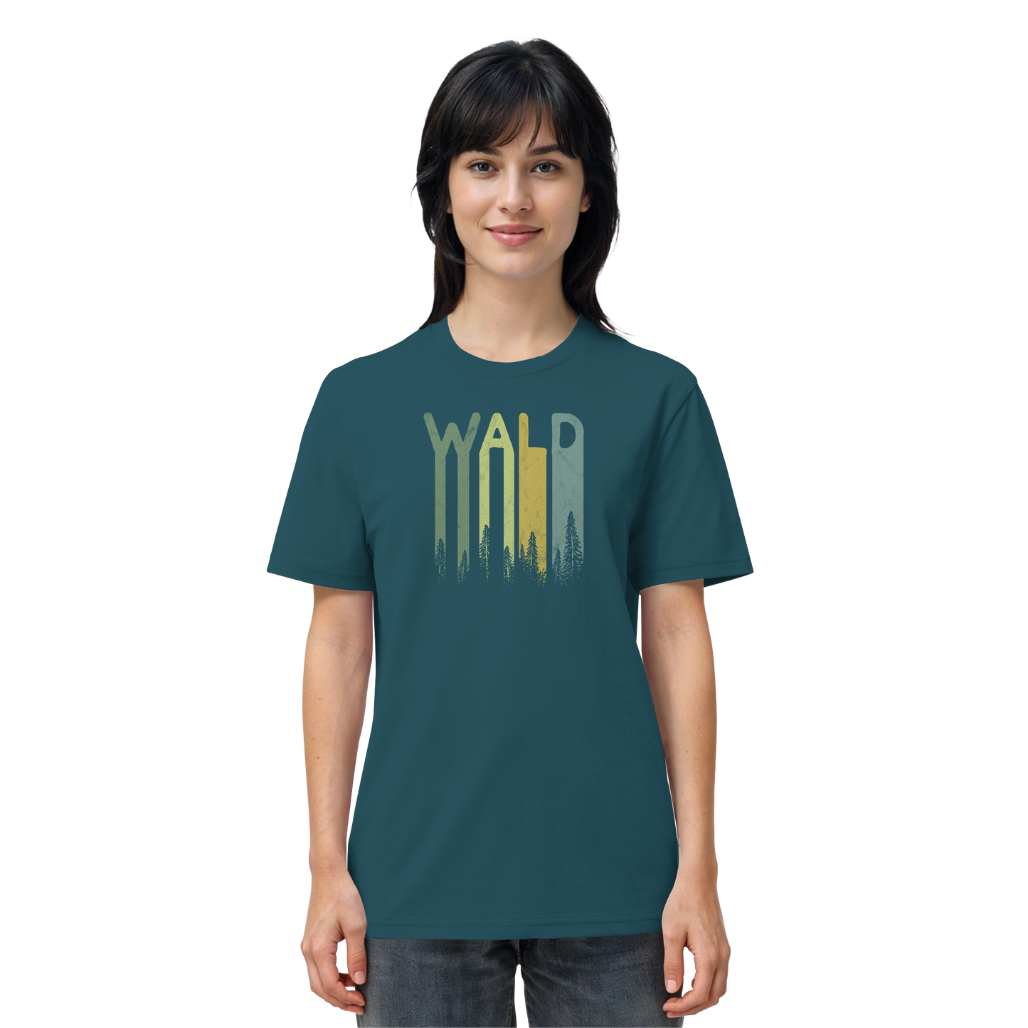 Wald Retro Forst Schriftzug - Organic Shirt