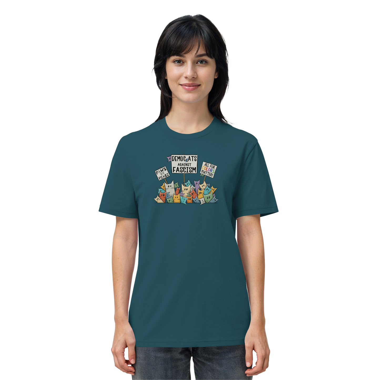 Demo-Katzen gegen Faschismus und für Vielfalt - Organic Shirt