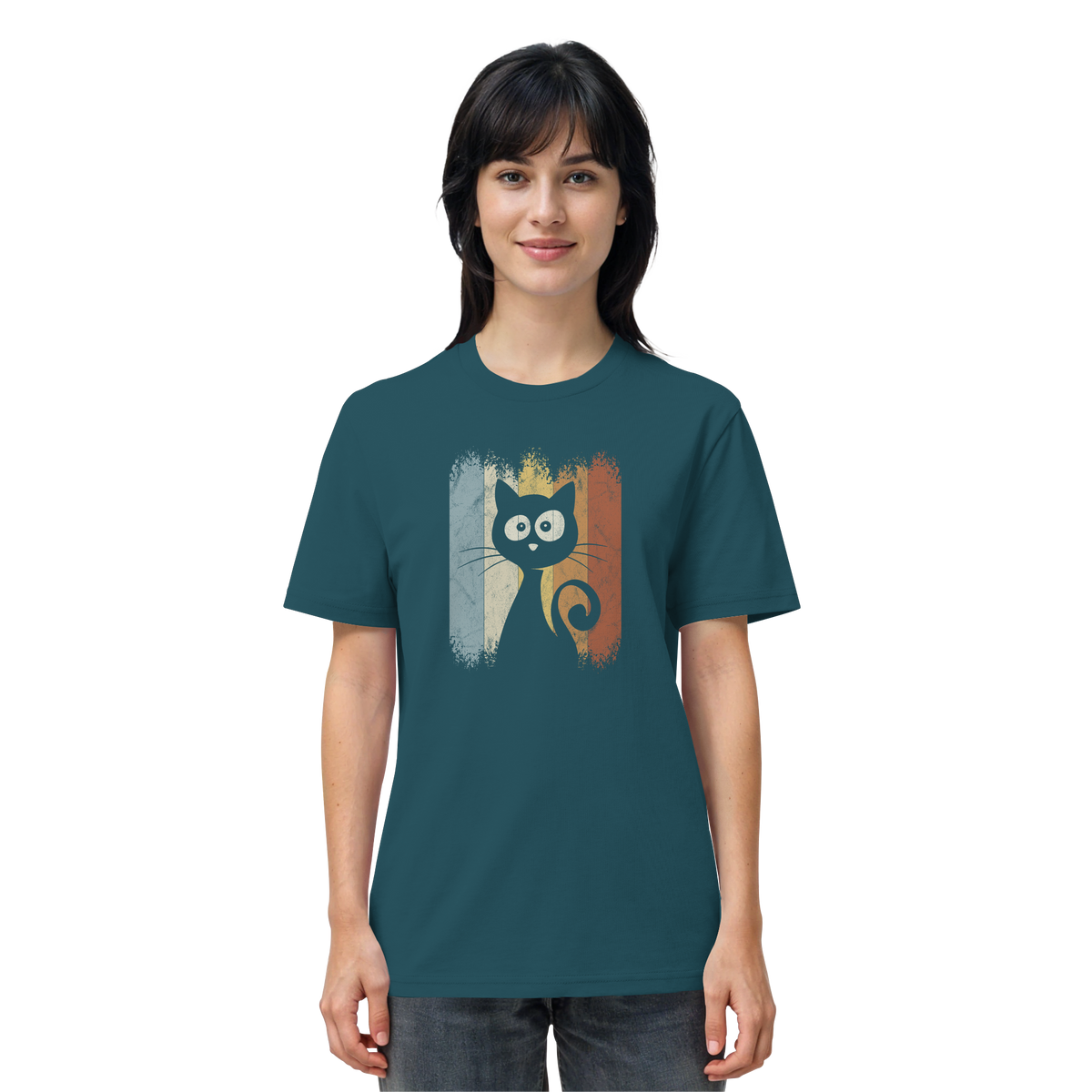 Retro Katze Silhouette - Organic Shirt