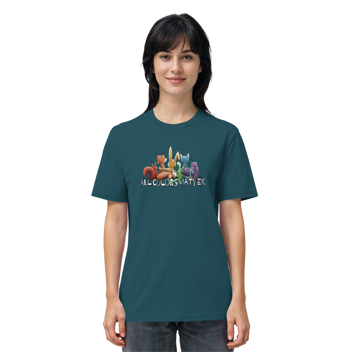 All Colors Matter! Regenbogen Tiere für Vielfalt - Organic Shirt