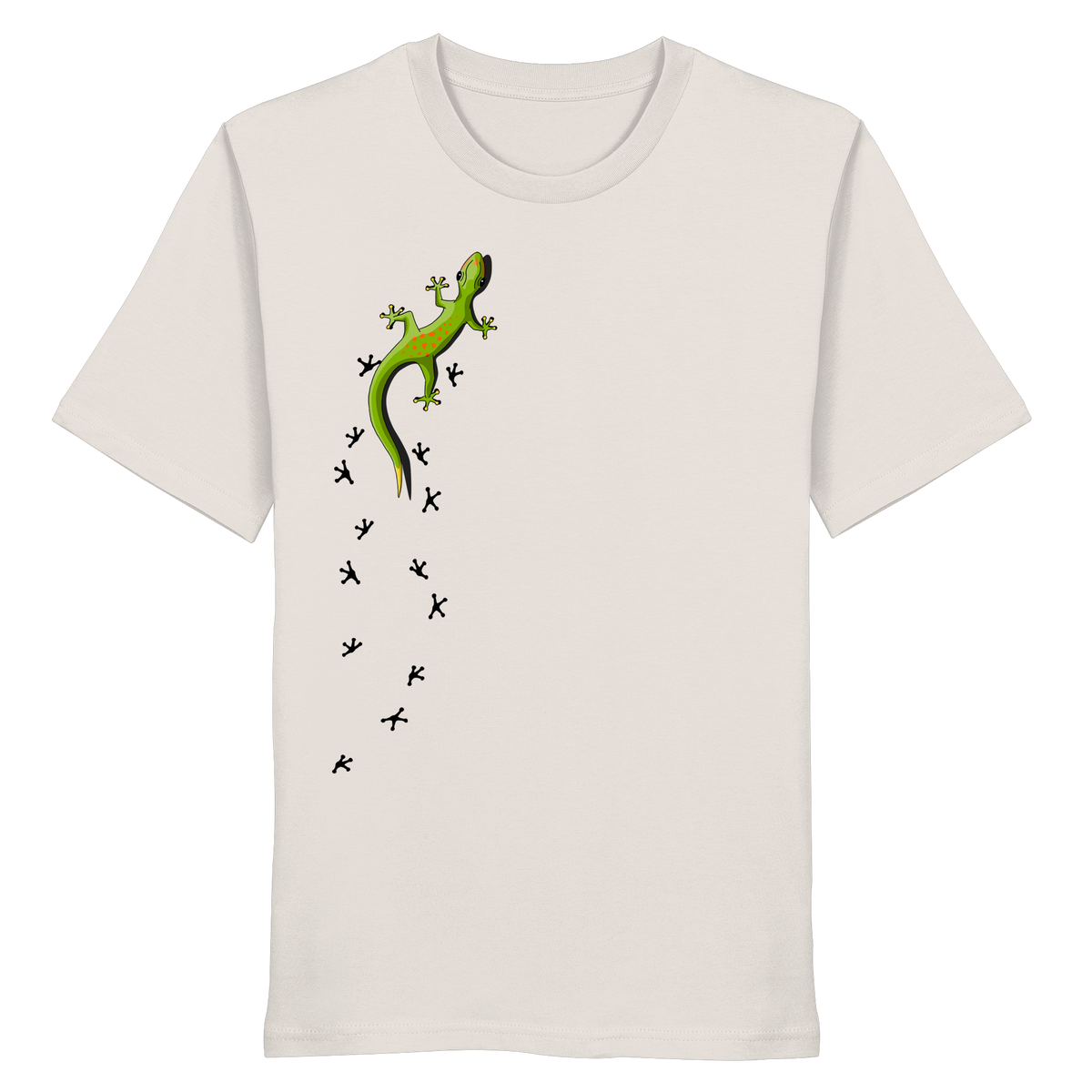 Kletternder Gecko mit Spuren - Organic Shirt