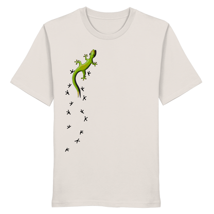 Kletternder Gecko mit Spuren - Organic Shirt