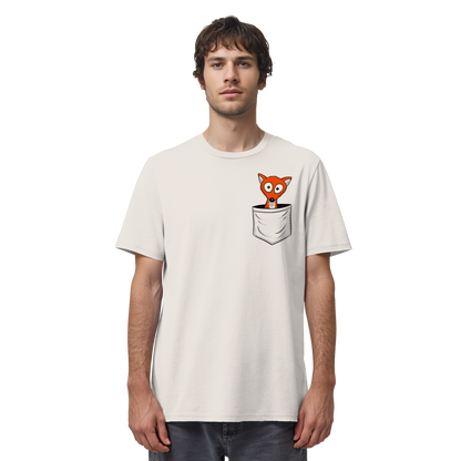 Fuchs in der Brusttasche | Taschen-Fuchs - Organic Shirt