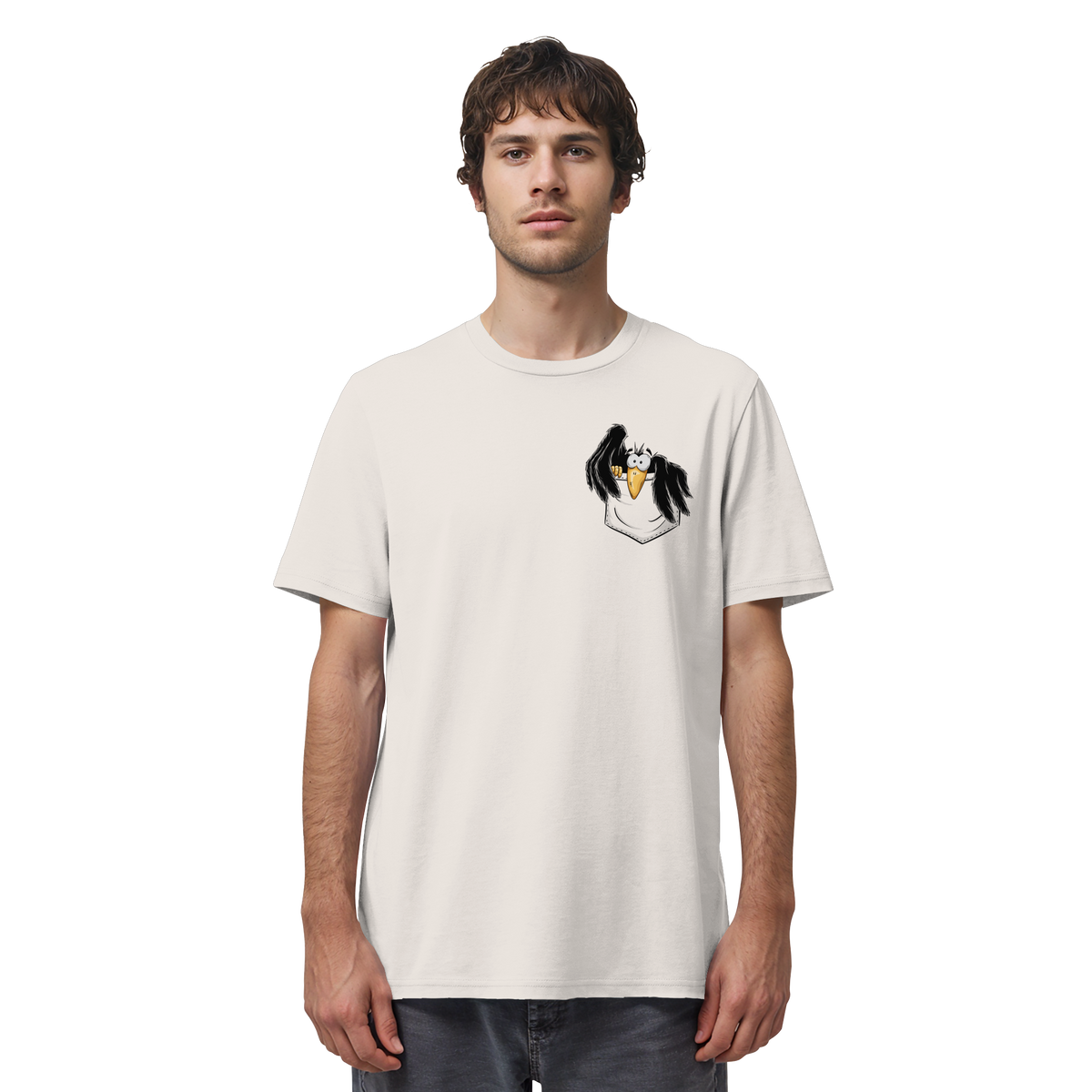 Kleiner Rabe | schwarze Krähe In Tasche - Organic Shirt