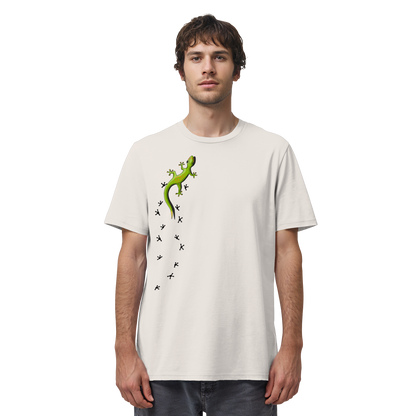 Kletternder Gecko mit Spuren - Organic Shirt