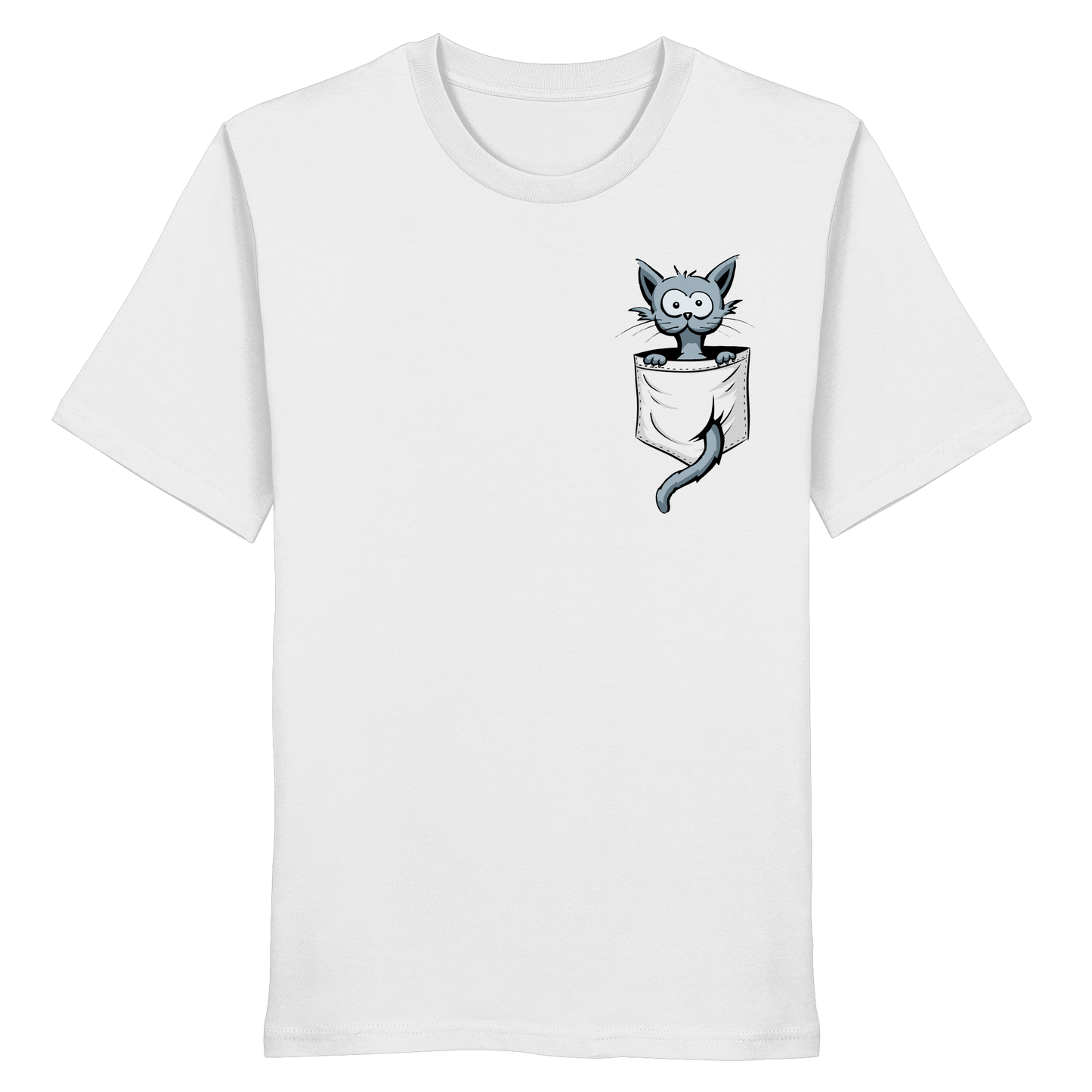 Verrückte Katze in Deiner Brust-Tasche - Organic Shirt