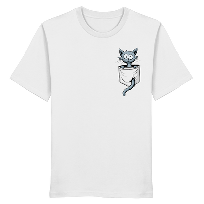 Verrückte Katze in Deiner Brust-Tasche - Organic Shirt