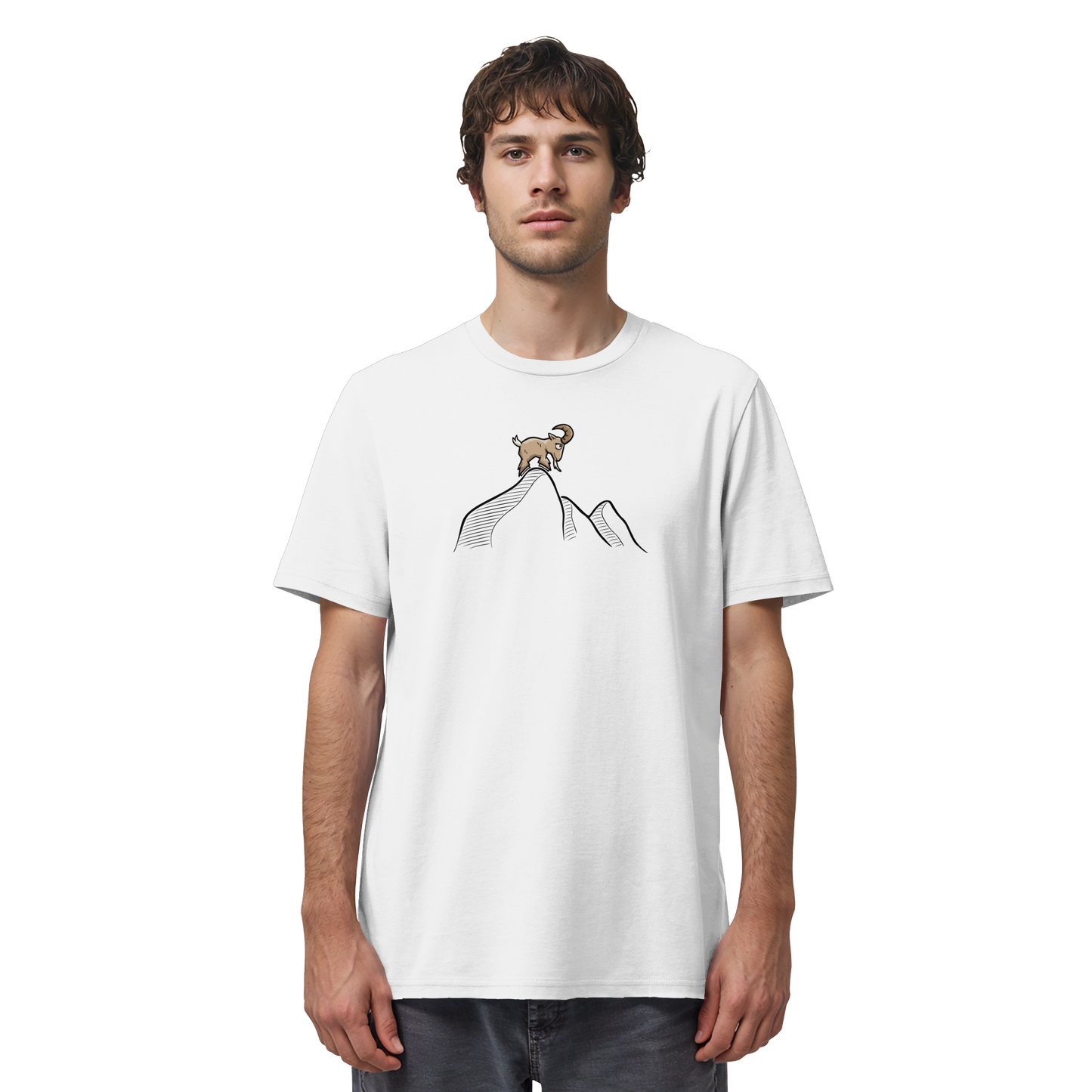Ziegenbock in den Bergen - Organic Shirt