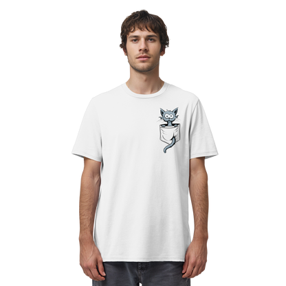 Verrückte Katze in Deiner Brust-Tasche - Organic Shirt